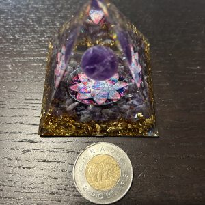 Purple Moon With Lotus Orgonite Pyramid