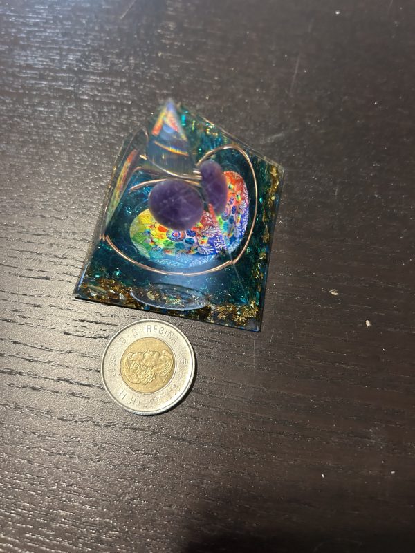 Purple Globe Orgonite Pyramid